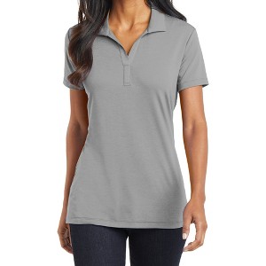 Mafoose Women's Short Sleeve Cotton Touch Stretch Performance Y-neck Polo Shirt - 1 of 4