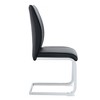 SEVOBAL Dining Chairs Set of 2 High Resilience Luxury PU Material Simple Arch Chair with Arched Metal Silver Leg, Black, 17.3"*21.6"*39" - 4 of 4