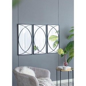CAVINAS Rectangular Wall Mirrors with Black Frame,Traditional Home Decor Wall-Mounted Mirror,Decorative Mirror for Living Room Bedroom - 1 of 4