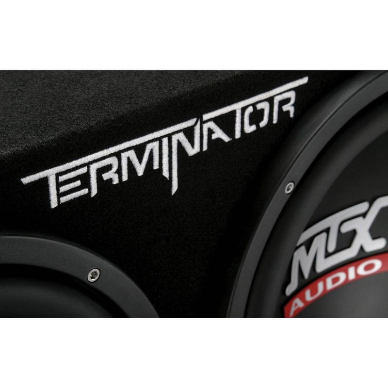 MTX TNE212D Terminator 12 Inch 1200 Watt 2 Ohm Single Voice Coil Car Audio Dual Loaded Subwoofer Speaker Box Enclosure for Vehicle Sound System, 5 of 7