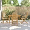 vidaXL Bamboo Folding Patio Chairs - Brown, 4 Pcs, 20.9"x26"x39" - Garden/Patio Seat, Water-Resistant, Armrest, Foldable - 2 of 4