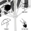 JONATHAN Y Beverly 9 ft. Designer Classic Scalloped Fringe Half Market Patio Umbrella with Crank, Push Button Tilt and UV Protection - 2 of 4