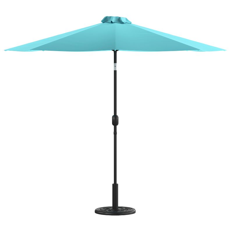 Flash Furniture Kona9 FT Round Umbrella with Crank and Tilt Function and Standing Umbrella Base, 1 of 13