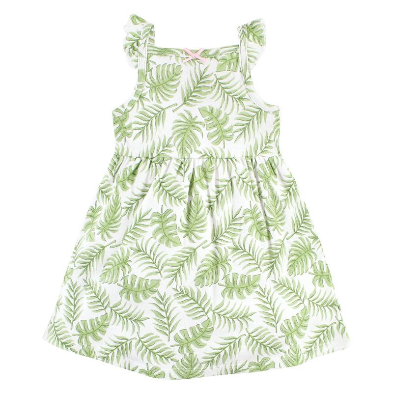 Hudson Baby Baby Girls Cotton Dresses, Palm Leaf, 3 of 5