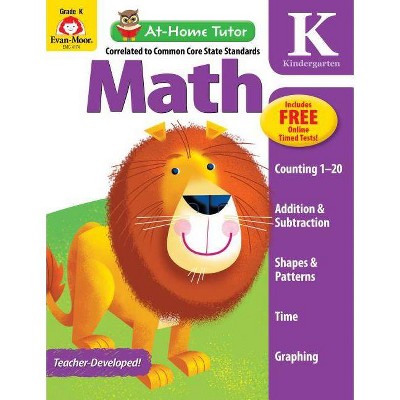 At Home Tutor Math, Grade K - (At-Home Tutor) by  Evan-Moor Educational Publishers (Paperback)