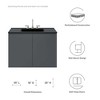 Modway Vitality 36Inch Wall-Mount Bathroom Vanity – Mid-Century Modern Floating Bath Cabinet with Storage - 2 of 4