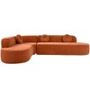 122'' Extra Large Curved Chenille Sectional Sofa with 3 Round Pillows, High-Resilience Foam, No Assembly Required - 4 of 4
