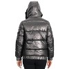 Spire By Galaxy Women's Full Zip Heavyweight Bubble Jacket With Detachable Faux Fur Hood - 3 of 4
