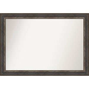 Amanti Art 41" x 29" Non-Beveled Alta Rustic Char Wall Mirror : Modern Rectangle, Polystyrene Frame - 1 of 4