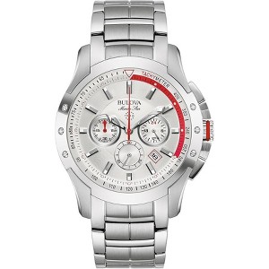 Bulova Men's Marine Star 6 Hand Chronograph Quartz Stainless Steel Watch, Silver White Dial - 1 of 4