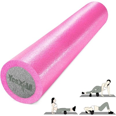 Medium Firm PE Foam Roller 12, 18, 24, 36 inch - Premium Two-Layer PE for Back Pain Relief, Deep Tissue, Legs Massage, Physical Therapy