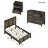 VYNXARIA Black Farmhouse Full Size 4-Piece Bedroom Set with Platform Bed, Nightstands, and Dresser - 3 of 4