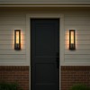 ALOADECOR H20'' Modern Outdoor Integrated LED Wall Light Matte Black  Sconce with Frosted Acrylic Shade Up/Down Wall for Garage  (2 Pack) - 2 of 4