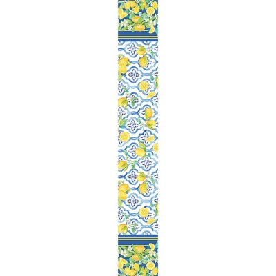 Lovely Lemons Blue and Yellow Polyester Table Runner