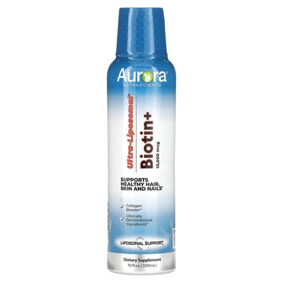 Aurora Nutrascience Ultra-Liposomal Biotin+, 10,000 mcg, 10 fl oz (300 ml) (5,000 mcg per Tsp)