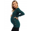 Maternity Shirt Side Button and Ruched Maternity Tunic Tops - 4 of 4