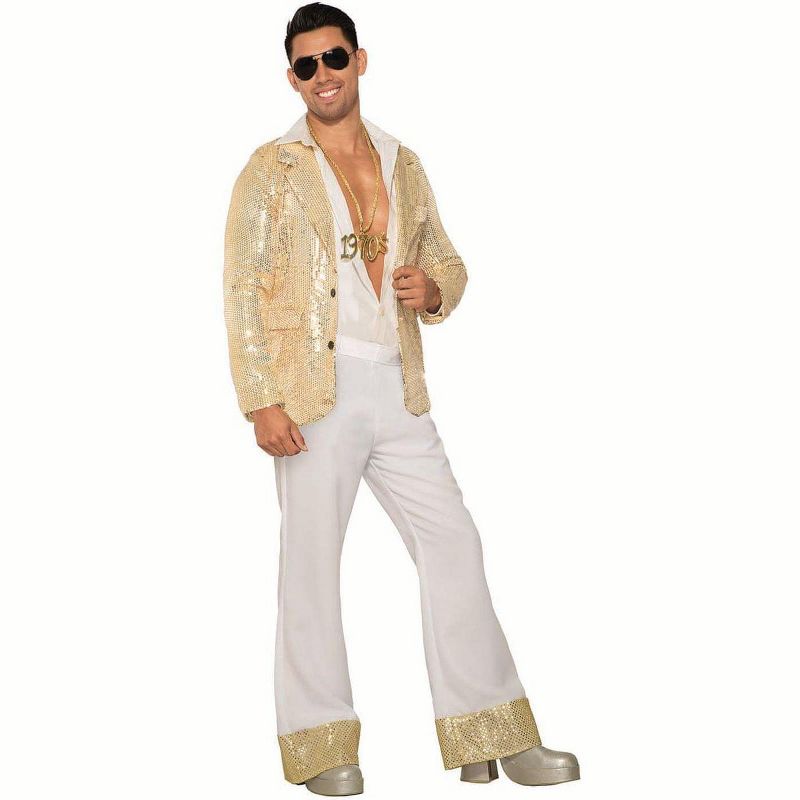 Forum Novelties Men's Costume Disco Pants, White, 1 of 2