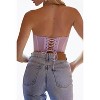 Women's CROPPED RUCHED STRETCH-MESH SLEEVELESS BUSTIER TOP - ENDLESS BLU. - 4 of 4