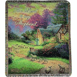 Manual Woodworks and Weavers Thomas Kinkade Throw Blanket – Good Shepherd’s Cottage, 50x60 Woven Cotton Tapestry - 1 of 3