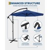 10FT Cantilever Umbrella with Cross Base - 2-6 People, Outdoor Offset Design with Crank Lift, Fade-Resistant Canopy for Deck Pool Garden Backyard - 4 of 4
