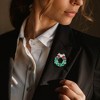 Ross-Simons 2.5-8mm Cultured Pearl and 4.50 ct. t.w. White Topaz Christmas Wreath Pin With Red and Green Enamel in Sterling Silver - 2 of 3