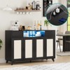 Whizmax Sideboard Buffet Cabinet, 4 Rattan Doors 2 Drawers Accent Storage Cabinet, Console Table Coffee Bar, for Dining Living Room, Hallway - 2 of 4