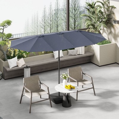 FUFU&GAGA Double Head Outdoor Patio Umbrella Large Size for Ultimate Sun Protection