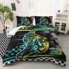 Boersma Motocross Bedding Set, Motorcycle Racer Comforter Extreme Sport Bedding Set, 1 Comforter And 2 Pillowcases - 2 of 4