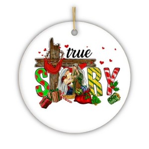 True Story Joseph and Mary Holiday Festive Christmas Ornament, Christian Nativity Gift| OrnamentallyYou - 1 of 4
