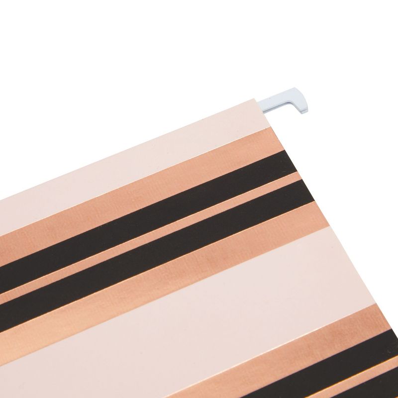 Paper Junkie 12 Pack Decorative Hanging File Folders, Letter Size, 1/5 Cut Tabs, Rose Gold Foil Stripes (9.5 x 11.5 In), 4 of 8