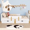TIRAMISUBEST Twin/Full Size Platform Bed with Storage Drawers, Solid Wood Kids Bed Frame with Small Shelf & Hooks - 3 of 4