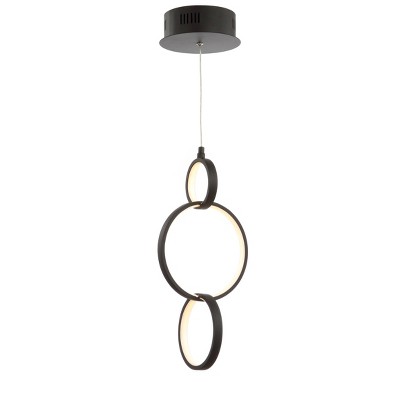 7.75" Adjustable Loop Ring Pendant (Includes Energy Efficient Light Bulb)Black - JONATHAN Y