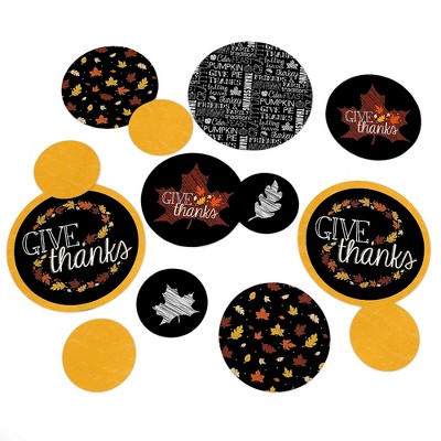 Big Dot of Happiness Give Thanks - Thanksgiving Party Giant Circle Confetti - Thanksgiving Party Decorations - Large Confetti 27 Count