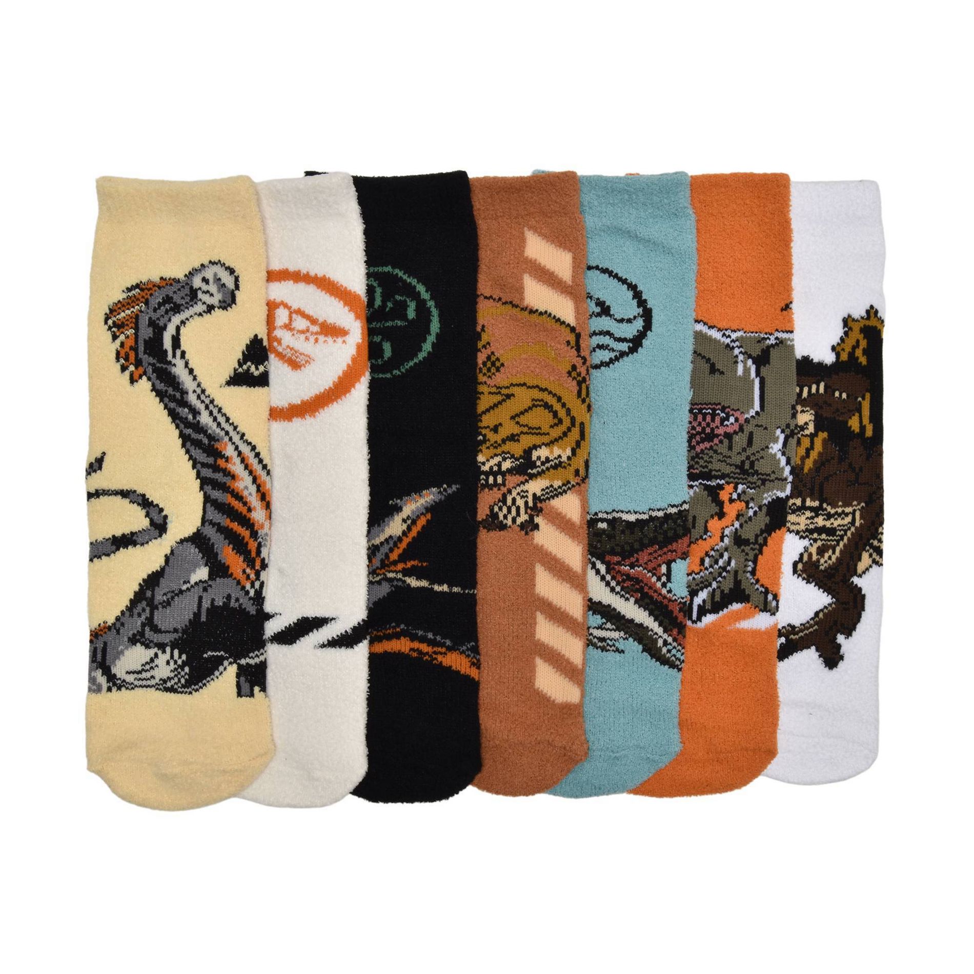 Boys' Jurassic 7 Days Of Cozy Socks - Ivory