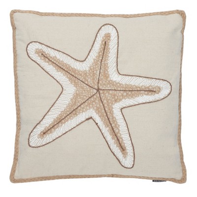 Hema Starfish Pillow - Natural - 18" x 18" - Safavieh