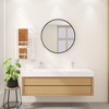 59 in. x 19 in. Solid Surface Wall Mount Double-Basin Bathroom Vessel Sink in Matte White - 3 of 4