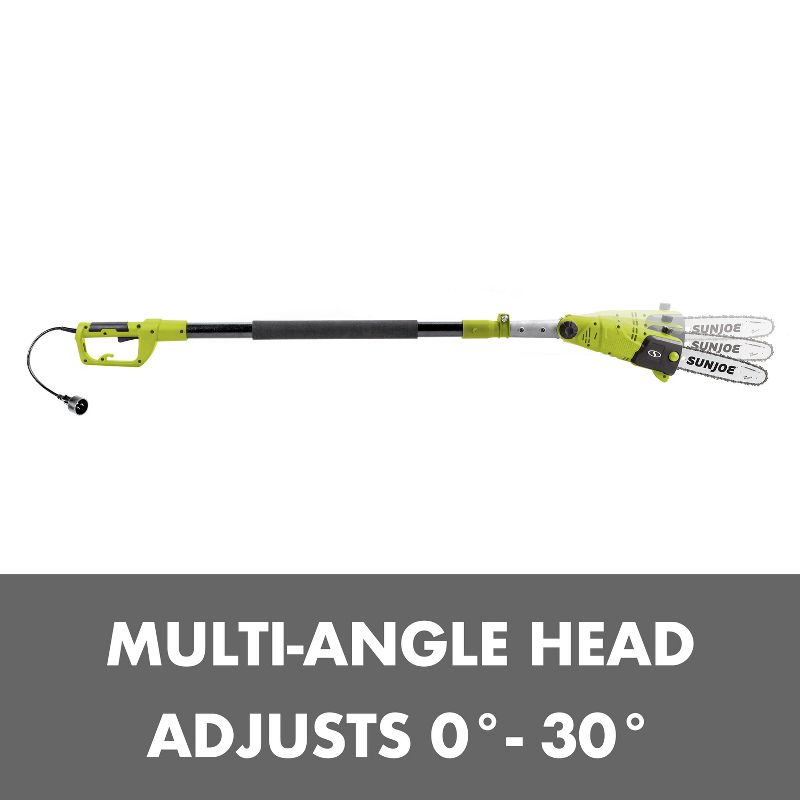 Sun Joe SWJ803E Electric Multi-Angle Pole Chain Saw | 10 inch | 8.0 Amp (Green), 4 of 7