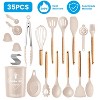 NewHome "35-Piece Kitchen Utensils Set with Spatulas, Turner, Spoons, Measuring Cups, Whisk, Tong & Holder" Khaki - 3 of 4
