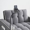 Airsurfer Versatile Foldable Velvet Sofa Bed, 3 Lengths Adjustable, with USB Port, Ashtray & Swivel Phone Stand - 4 of 4
