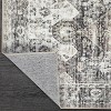 8x10 Vintage Distressed Washable Area Rug, Non-Slip, Non-Shedding, Stain-Resistant, Ultra-Thin Foldable Floral Print Floor Cover, Grey Brown - 4 of 4