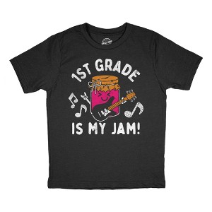 Youth Funny T Shirts 1st Grade Is My Jam Sarcastic School Graphic Novelty Tee For Kids - Crazy Dog Youth T Shirt For Foodies - 1 of 4