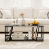 Tangkula 40" Coffee Table & 2-Tier Modern Farmhouse Center Table w/Storage Shelf - 2 of 4