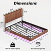 SEVOBAL Bedroom Furniture Floating Bed Frame Queen Size Wavy Headboard Walnut Groove Texture Heavy Metal Slats for Bedroom, Brown, 63.46"*22.44"*6.1" - 3 of 4