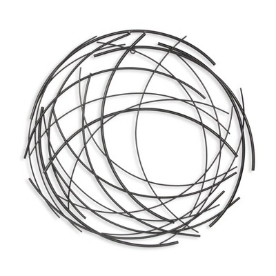 Cheung's Denine Large Abstract Round Wall Art Black