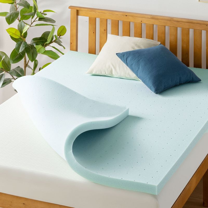 Mellow Ventilated Memory Foam Cooling Gel Infusion 2" Mattress Topper, 1 of 10
