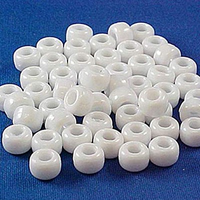 John Bead 1000pcs 9mm Plastic Crow Beads White Pony Bead
