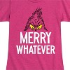 Girls' - Dr. Seuss - The Grinch Merry Whatever Fitted Short Sleeve Graphic T-Shirt - 2 of 4