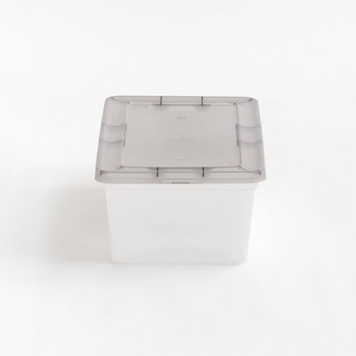 IRIS USA 4 Pack Jumbo Plastic Open Front Stackable Storage Bin, Clear