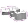 vidaXL 8 Piece Patio Sofa Set with Cushions Gray Poly Rattan - Table + 3x Middle + 4x Corner - 3 of 4