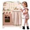 ROBOTIME Kids Kitchen Play Set,Rustic Wooden Pretend Play Kitchen for Toddlers 3+, Pink, 21.84"*11.7"*28.86" - image 3 of 4